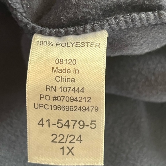 Jesica London fleece v neck pullover Size 1X 22/24 - Picture 7 of 7